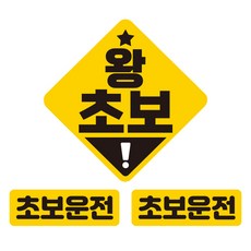 JEJEDECO 新手駕駛車用可拆卸彩色高亮度反光磁鐵貼紙 中型+小型2入組 超級新手, HC007, 1套