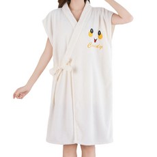 Allode Chorong 厚實吸水短袖浴袍, 1個, 款式06 白色
