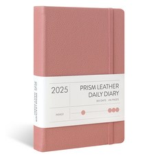 indigo 2025 Prism 皮革 B6 每日日記 日期類型 32 節每日, 淺粉色, 1個