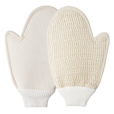 Saenghwalgongsik 溫和雙面搓澡手套, 白色, 1入, 2個