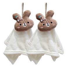 단비나인 보송보송 고리수건, 토끼, 2개