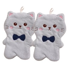단비나인 폭신폭신 동물 고리수건, 고양이, 2개