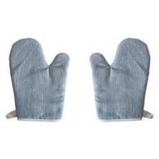 條紋廚房手套2件組, 藍色, 1套