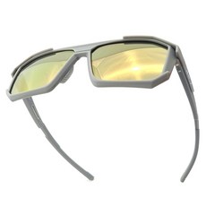 HILX Juggernaut 運動護目鏡 太陽眼鏡 HKP04604+KPGD2, 1個, 霧面純灰色(鏡框), 金色水銀(鏡片)