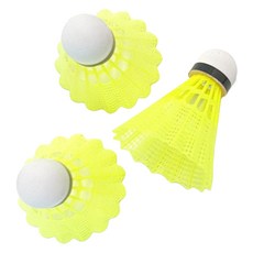 kawasaki 川崎 尼龍毽子羽毛球 NYLON N8, 1個, 3入, 黃色