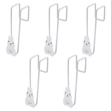abm 兔子鋼製門後掛鉤, 5個, 白色