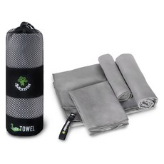 4monster 超細纖維多功能運動毛巾3件組, 1套, 灰色