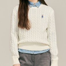 applepink 女款兔子刺繡麻花針織套頭衫 S502