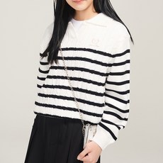 JCB女童款條紋翻領針織衫 JBK7S641