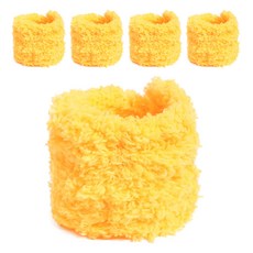 Allode 毛絨毛根 手工藝用鐵絲 1m, 07 蛋黃色, 5個