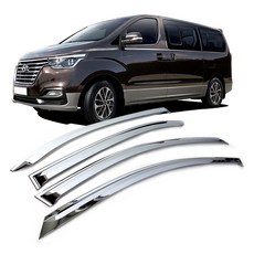 지엠지모터스 차량용 빗물받이 썬바이저 1세트, 크롬, 그랜드스타렉스 TQ 2018년~2021년