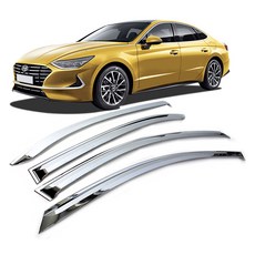 지엠지모터스 차량용 빗물받이 썬바이저 1세트, 크롬, 소나타 DN8 2019년 3월