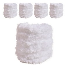 Allode 毛絨毛根 手工藝用鐵絲 1m, 01 純白色, 5個