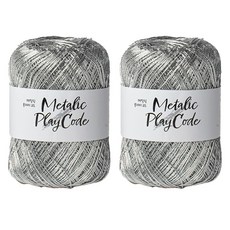 yarna 메탈릭 플레이 코드 뜨개실 70g 200m, 101실버, 2개