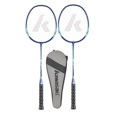 kawasaki 川崎 戶外休閒羽毛球拍2片+全罩套裝 藍色 UP-0182, UP-0182(藍色), 1套