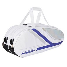 kawasaki 川崎 網球羽毛球雙層運動包 K1G00-A8609, 白色, 1個
