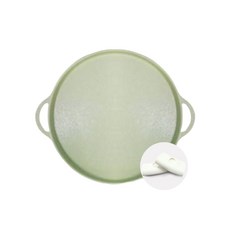 All Cook 粉彩電磁爐烤盤 32cm 橄欖綠 + 矽膠把手 2入, 1套