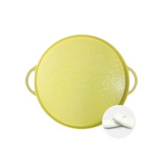 Allcook 粉彩系列電磁爐烤盤 32cm 黃色 + 矽膠把手 2入, 1套