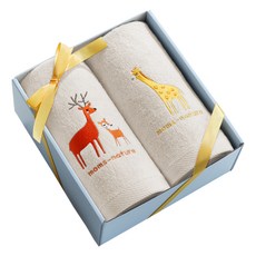 moms nature 竹纖維嬰兒浴巾兩件組, 動物園, 1套