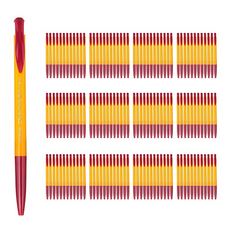 문화연필 클릭클릭볼 볼펜 0.7mm, 빨강, 144개
