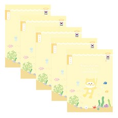 펜피아 1000 초등 제본노트 3-6 독서록 노트 독서기록장, A옐로우(스노쿨링), 5개