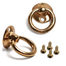 Sonjabisesang 鑄鐵環形拉手 雙孔傢俱把手 金色 35, 2個