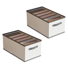 Ju and Ji PVC折疊式隔板衣物收納整理箱 大型 6格 44 x 25 x 17 cm, 灰色, 2個