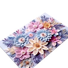 알로데 파스텔 플라워 규조토 욕실 미끄럼방지 매트, 08 다채플라워, 1개