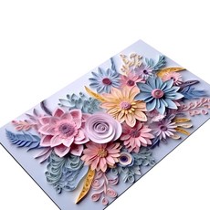 알로데 파스텔 플라워 규조토 욕실 미끄럼방지 매트, 07 센터플라워, 1개