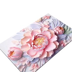 알로데 파스텔 플라워 규조토 욕실 미끄럼방지 매트, 03 대형플라워, 1개