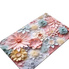 Allode 粉彩花朵硅藻土浴室防滑墊, 1個, 01 棉花糖花