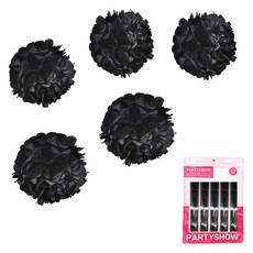 파티쇼 파티 꽃볼 플라워 모빌 장식 5p, 블랙