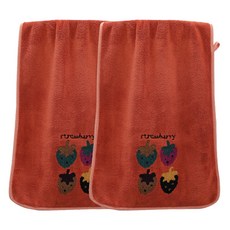 소니오 부드러운 후르츠 자수 수건 34 x 75 cm, 03 베리오렌지, 2개