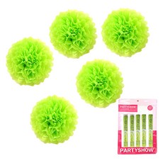 파티쇼 파티 꽃볼 플라워 모빌 장식 5p, 라임그린