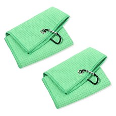 Allode 鬆餅格超細纖維運動毛巾 30 x 50 cm, 07 綠色, 2個