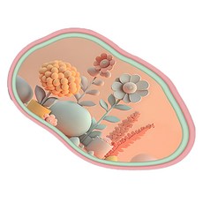 Allode 圓形藝術花朵浴室防滑墊, 1個, 05 花叢
