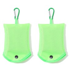 Allode 附收納袋便攜式運動毛巾 30 x 80 cm, 08 綠色, 2個