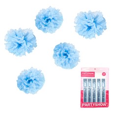 파티쇼 파티 꽃볼 플라워 모빌 장식 5p, 라이트블루