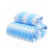 Sonio 鑽石彩色浴巾海灘巾 聚酯纖維 35 x 75 cm + 70 x 140 cm 套組, 02 藍色, 1套