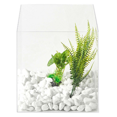 케이엠엠엠엠 아크릴 큐브형 어항 + 자갈 + 줄기 수초 + 잎 수초 세트, 백색(자갈), 1세트