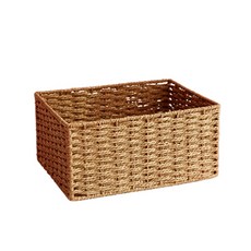 現代藤製小收納籃, 棕色, 1個