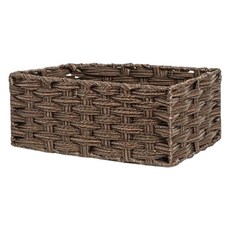 블럭마트 심플 라탄 바구니, 다크브라운, 1개