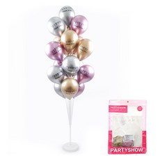 PARTYSHOW 鍍鉻感謝您印刷氣球 20p + 氣球棒裝飾 19p 套組 160cm, 混合顏色, 1套