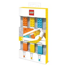 LEGO 螢光筆3色組 51685, 橘色, 黃色, 天藍色, 1套