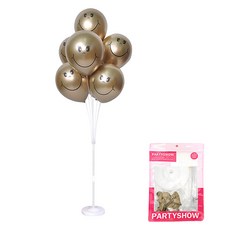 PARTYSHOW 微笑鍍鉻金色氣球支架裝飾組 130cm, 混合顏色, 1套