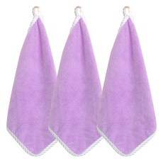 소니오 부드러운 사각 핸드타월 30 x 30 cm, 02 퍼플, 3개