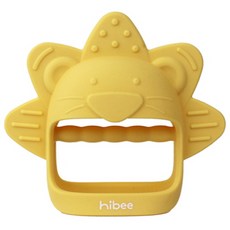 hibee 獅子咬咬 矽膠手套型手腕固齒器, 1個, 起司黃, 固齒器 + 收納盒