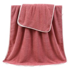 Sonio 柔軟日常浴巾 35 x 75 cm + 沙灘巾 70 x 140 cm 套組, 02 深粉紅色, 1套