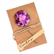 Maket Gamseong 乾燥花祝福留言卡片組, 20套, 紫色康乃馨