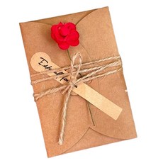 Maket Gamseong 乾燥花祝福留言卡片組, 20套, 紅玫瑰